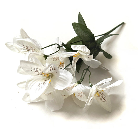 Artificial Alstroemeria Plant - White Flowers