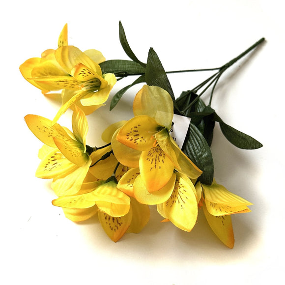Artificial Alstroemeria Plant with Faux Yellow Flowers