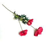 Artificial Red Poppy Flower Spray 77cm