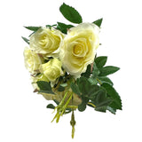 Artificial Cream Rose Bundle Bouquet side left