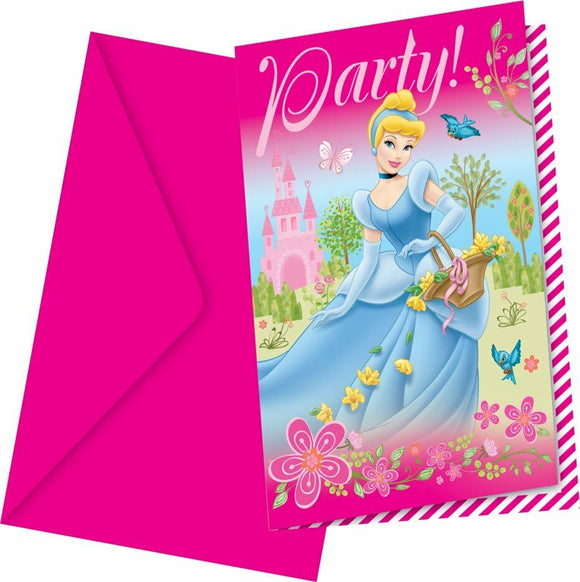 Pack of 6 Disney Princess Party Invites
