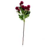 Artificial Pompom Dahlia Flower Stems with Hot Pink Purple Faux Flowers