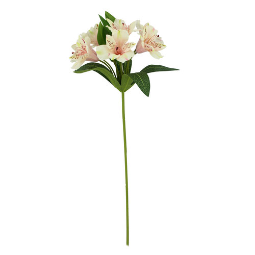 Artificial Alstromeria flower stem with pink faux flowers