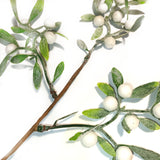 Artificial Faux Glittered Mistletoe Spray 32cm