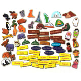 Fabric World Map with 67 Attachable Motifs