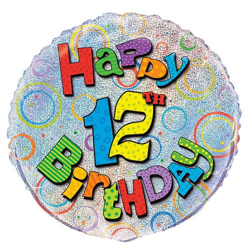 Happy 12th Birthday Foil Balloon