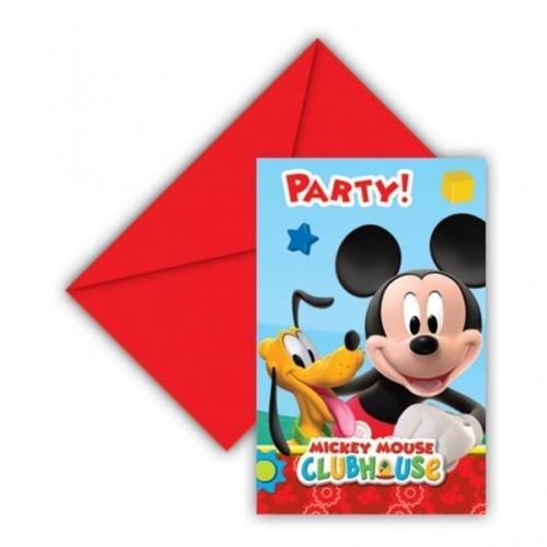 Pack of 6 Mickey Mouse Party Time Invites with Envelopes