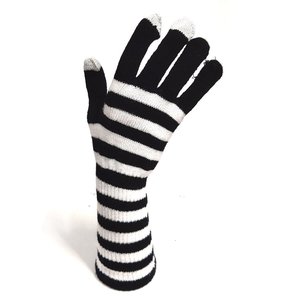 Black and white long gloves store