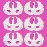 6 White Swan Foam Children's masks ideal for schools, parties, theaters and groups