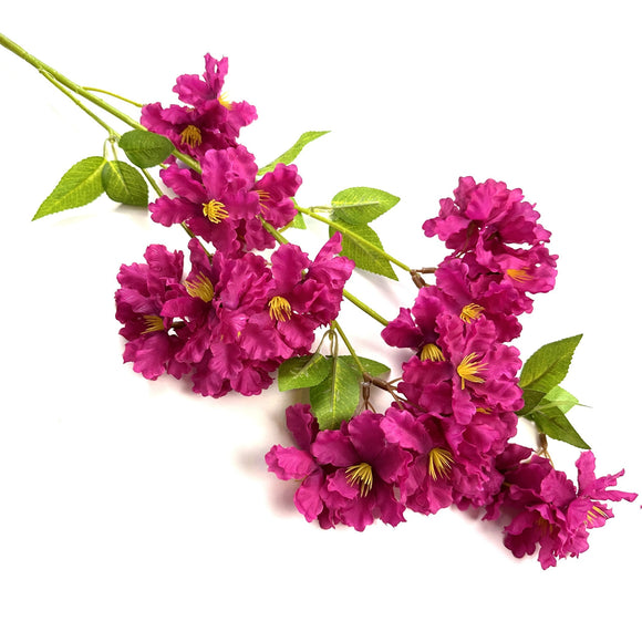 Artificial Apple Blossom Branch With Dark Pink Flowers