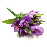 Artificial Crocus Bush with Purple Faux Flowers