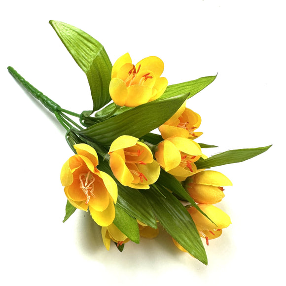 Artificial Crocus Bush With Yellow Faux Flowers