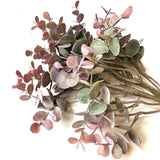 Artificial Eucalyptus Bundle Green and Purple - 36cm