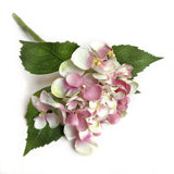 Artificial Hydrangea Flower Stem Pink and Cream 33cm