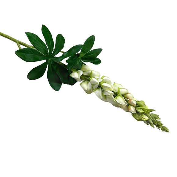 Artificial Lupin Stem With Cream Faux Flowers