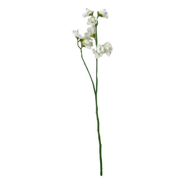 Artificial Sweet Pea Stem With Cream Faux Flowers