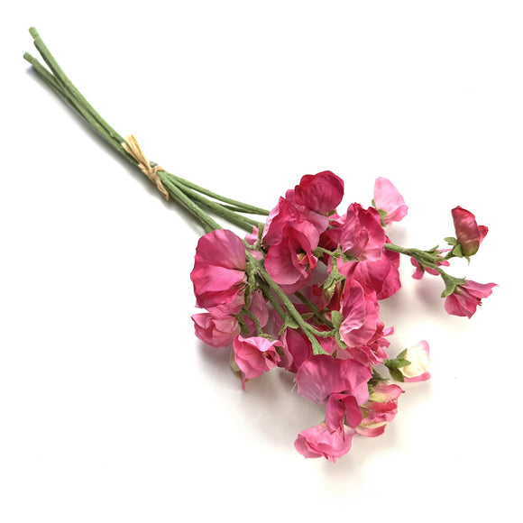 Artificial Sweet pea Flower Bundle With Pink Faux Flowers