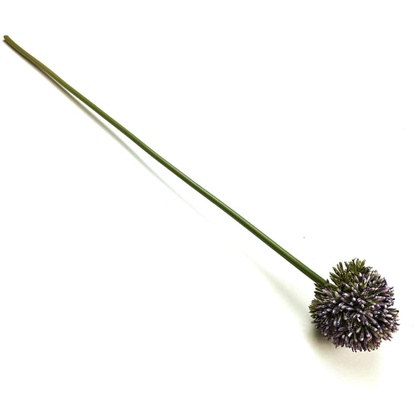 Artificial Allium Flower Stem With Faux Purple Flowers