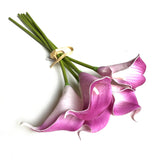 Artificial Calla Lily Real Touch Flower Bundle - Cerise Pink/White