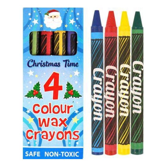 Set of Christmas 4 Colour Wax Crayons
