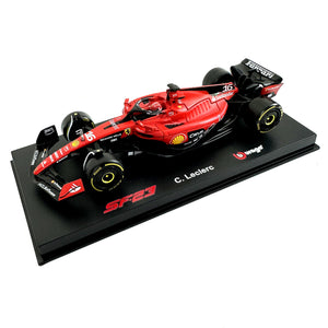 1:43 Diecast F1 2023 Ferrari Sf-23 With Helmet Leclerc Scale Model