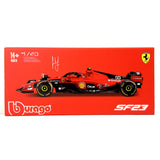 1:43 Diecast F1 2023 Ferrari Sf-23 With Helmet Sainz Scale Model