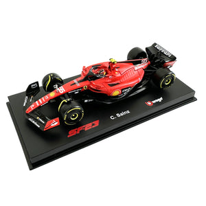 1:43 Diecast F1 2023 Ferrari Sf-23 With Helmet Sainz Scale Model