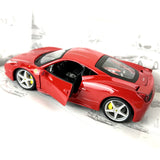 1:24 Diecast Ferrari 458 Italia Scale Model