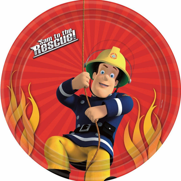 Pack of 8 Fireman Sam Party Plates 23cm