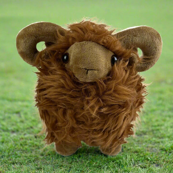 25cm Standing Highland Woolly Ram Sheep Soft Toy - Choice of Colour