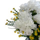 Artificial White Carnation Flower Grave Pot Flower Arrangement