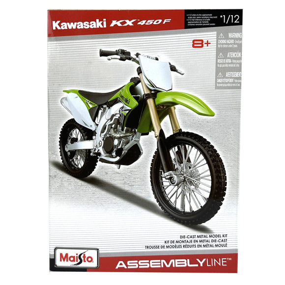 1:12 Scale Diecast Kawasaki KX 450F Motorcycle Self Assembly Kit