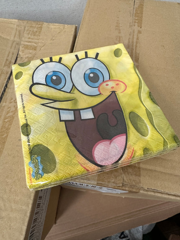 60 Packs of Spongebob Squarepants Party Napkins - Clearance Wholesale