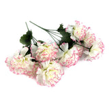 Artificial Carnation Flower Bush 33cm - White and Pink