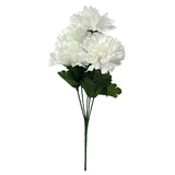 Artificial Carnation Flower Bush 33cm - White