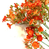 Artificial Gypsophila Flower Spray with Orange Flowers 70cm