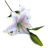 Artificial Tiger Lily Flower Stem 84cm - Ivory and Pink