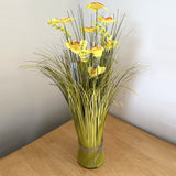 Artificial Grass and Narcissus Flower Arrangement 45cm