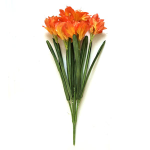 Artificial Amaryllis Flower Bush with Orange Flowers