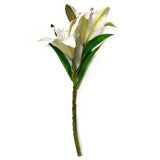 Artificial Ivory Lily Flower Spray 38cm