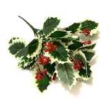 Artificial Leafy Variegated Holly & Berry Bush 31cm