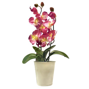 Artificial Orchid Flower in Metal Pot 40cm