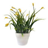 Artificial Mini Calla Lily Flowering Plants in White Pot