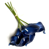 Artificial Calla Lily Real Touch Flower Bundle - Dark Blue