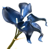 Artificial Calla Lily Real Touch Flower Bundle - Dark Blue