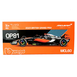 1:43 Diecast F1 Mclaren Mcl60 2023 With Helmet Piastri Scale Model