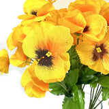 Artificial Pansy Bush 34cm - Yellow