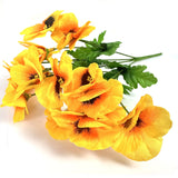 Artificial Pansy Bush 34cm - Yellow