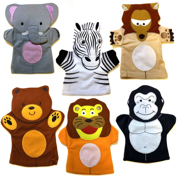 6 Wild Animal Hand Puppets