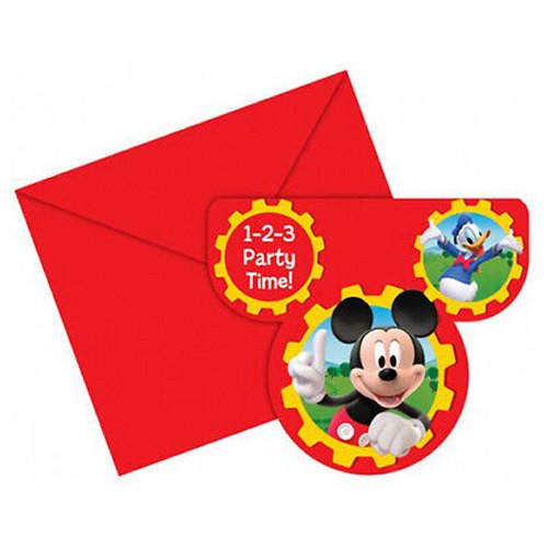 Pack of 6 Mickey Mouse Clubhouse Party Invitations